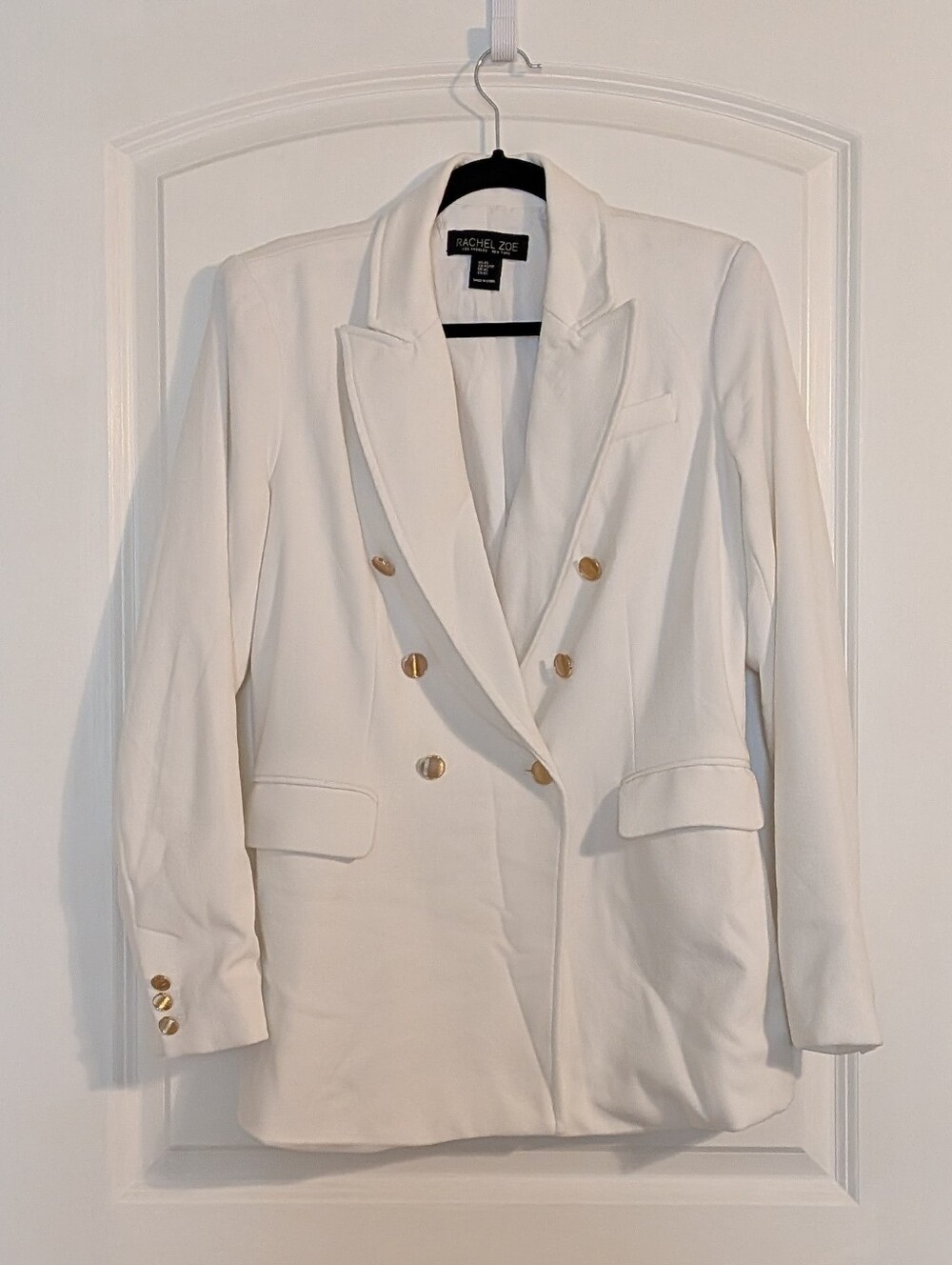 Rachel Zoe White Oversized Double Breasted Blazer XS